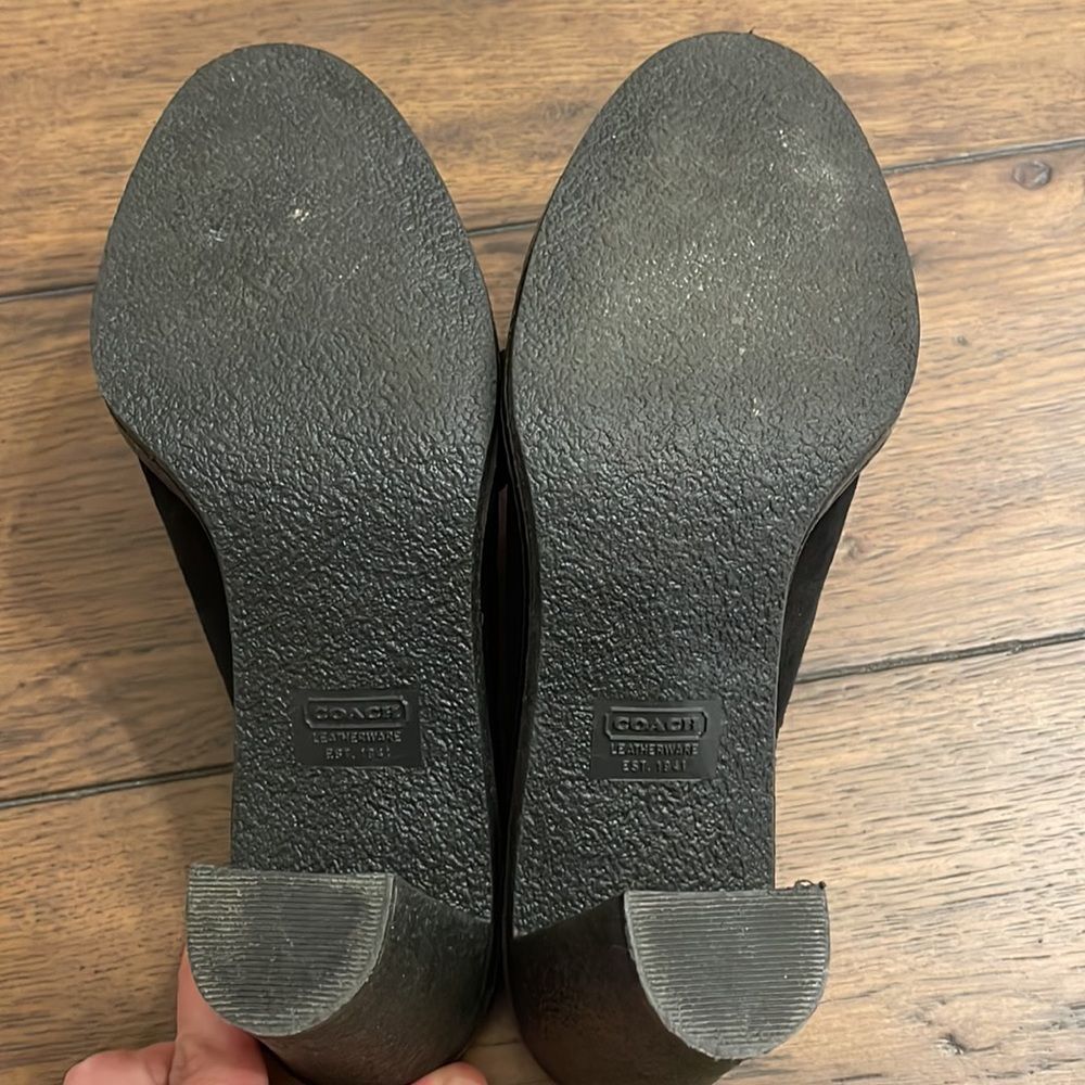 Coach Jenn Size 7.5 Black Suede Corded Mules - Picture 7 of 10